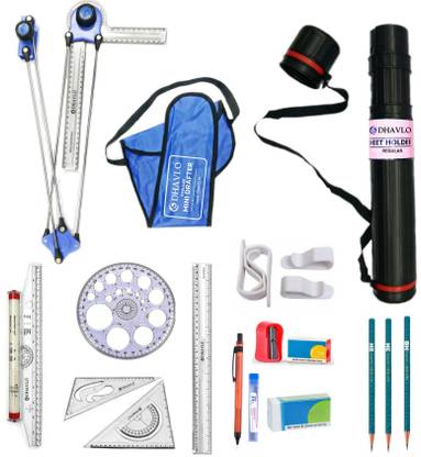 DHAVLO Mini Drafter Kit with Drawing Accessories for Engineering drawing Drafting Kit