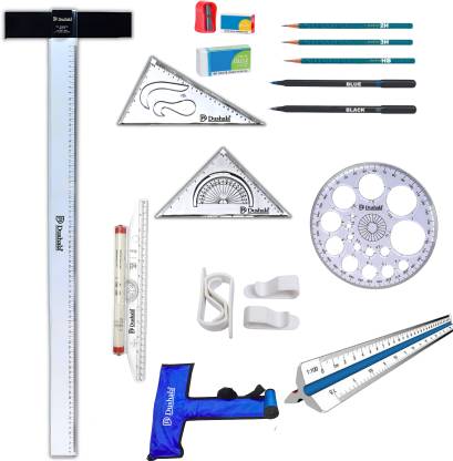 DUSHALA Premium T square and Architect drawing instruments kit 7 Drafting Kit
