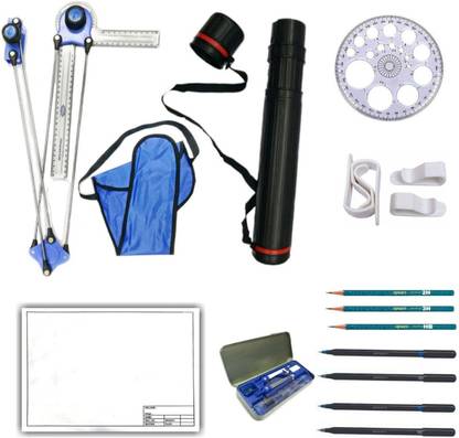 Book birds Mini drafter, Sheet holder box, geometry box, 10 engineering drawing sheets Drafting Kit