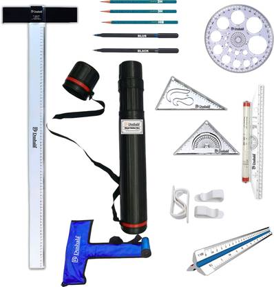DUSHALA T square, Sheet holder box and Architect drawing instruments kit 4 Drafting Kit