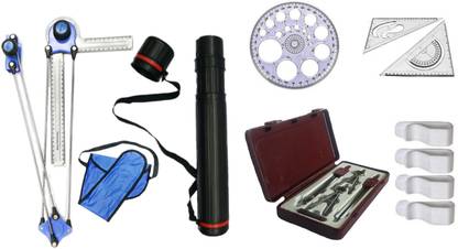 DHAVLO Mini Drafter, Sheet Holder Box, Pro Circle, Set Squares, Geometry Box, Clips Drafting Kit