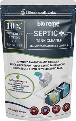 Bio Reme Septic Plus 10X Powerful Septic Tank Cleaner | Degrades Human Waste & Food Waste Powder Drain Opener