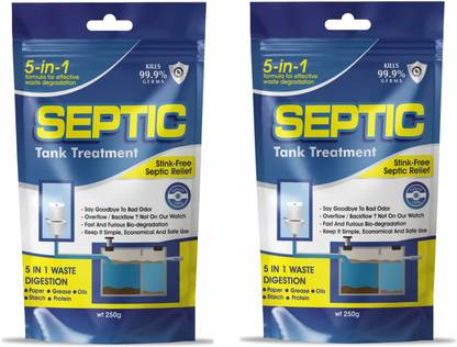 Descouse Septic Tank Cleaner 5-In-1 Degrades Kitchen, Bathroom, Toilet Waste Drain Opener Powder Drain Opener
