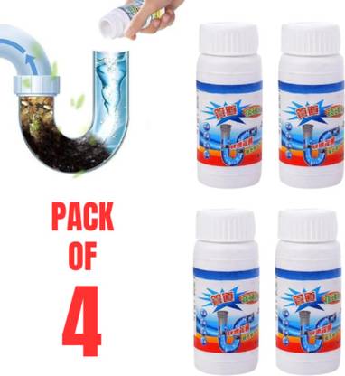 AshmakamMart Pack of 4 Instant Drain Cleaners | Safe & Strong for Daily Use Powder Drain Opener