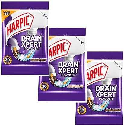 Harpic Drain Xpert Drain Cleaning Powder (50g) PACK 3 Powder Drain Opener