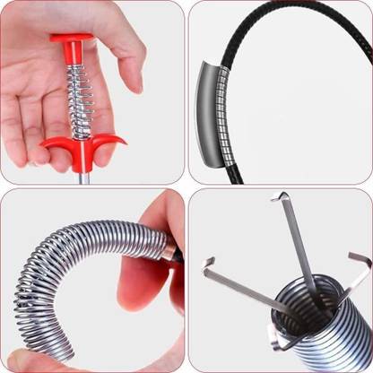 Shreejee Stainless Steel  Catching Drain Cleaner Wire Spring/Drain Plunger x1.418 Hair Extension
