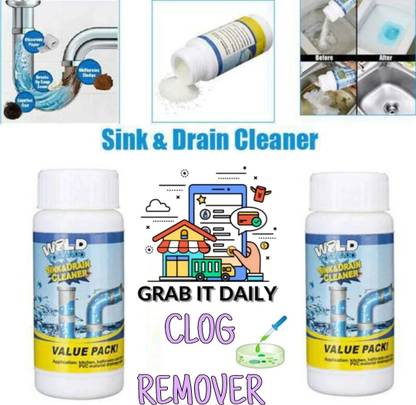 GID Drain Blockage Cleaner Sink Cleaner Powder, Clog Remover , Automatic Toilet Blockage Cleaner Powder Drain Opener