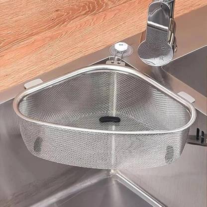 Hudioo Kitchen Sink Stainless Steel Push Down Strainer