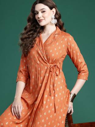 Sangria Women Wrap Red Midi/Calf Length Dress
