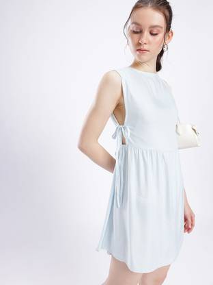 Glitchez Women A-line Blue Mini/Short Dress