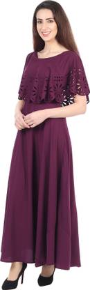 RC CLOTHING Women A-line Purple Dress