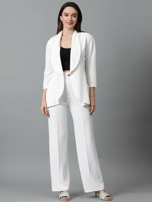 KOTTY Women Two Piece Dress White Maxi/Full Length Dress