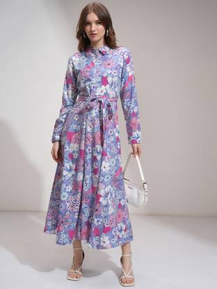 Tokyo Talkies Women Shirt Multicolor Maxi/Full Length Dress