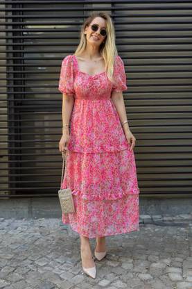 Honky Tonky Women Maxi Pink Full Length Dress