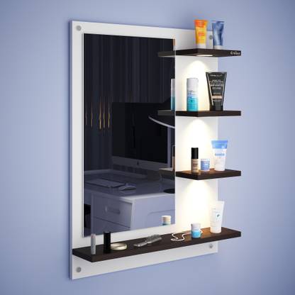 ANIKAA Ravis LED Light Dressing Table Wall Mounted Dressing Mirror Engineered Wood Dressing Table