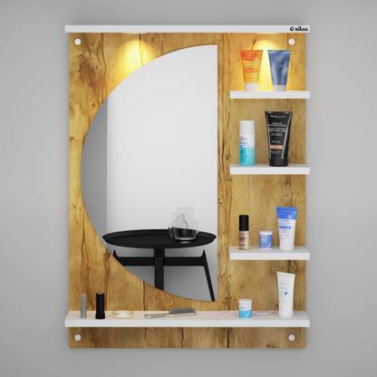ANIKAA LED Light Dressing Mirror Engineered Wood Dressing Table