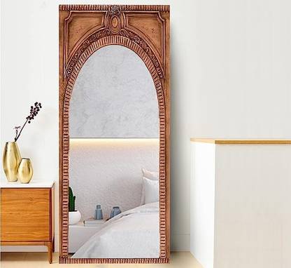 Corsica Designs Victorian Arched Solid Wood 6FT Floor Mirror | Honey Glass Dressing Table