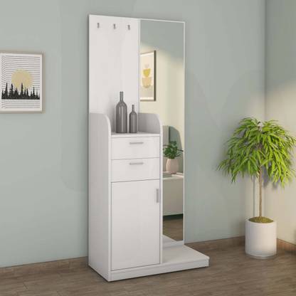 Nilkamal Max with 3 Hooks 2 Drawers and 1 Cabinet Engineered Wood Dressing Table