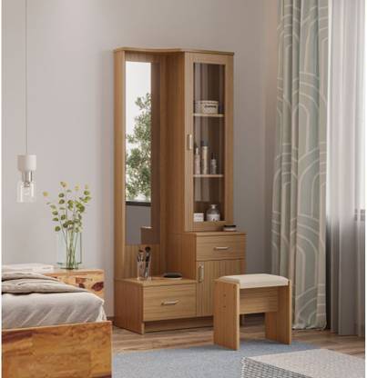 वेकफिट Dressing Table | with Mirror, Storage & Stool - Cetus इंजीनियर वुड ड्रेसिंग टेबल