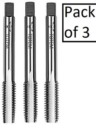 TH1 Totem HSS Tap Set For Threading Set Of 3( 5/8 Inch) Pieces Silver Drill Bit Guage