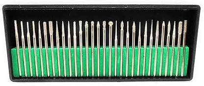 T H TOOLS CENTRE Diamond Drill Burr Bits 30X Silver for Carving and Engraving (30) Professional