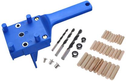 BNF Quick Doweling Jig Pocket Hole Jig Locator with Drill Bit and Dowel Blue' Quick Doweling Jig Pocket Hole Jig Locator with Drill Bit and Dowel Blue Paddle Bits