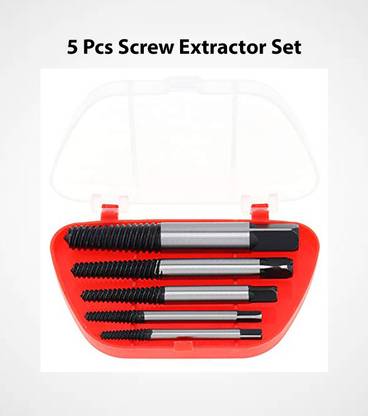 Kiesh 5 Pcs Set Damaged Broken Screws Extractor Removal Tool Damaged Bolts Drill Bits SE025 Rotary Tool