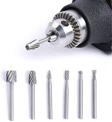 BANISTROKES 6PCS Practical Multi Drill Bits Wood Shank Set Rotary Burrs Milling Cutter File Abrasive Carving Tools for Dremel Accessories