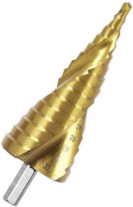 Inditrust Heavy duty 1pc Titanium Spiral HSS Step Drill bit 4-32mm