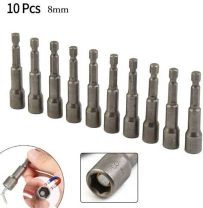 AS TOOL CENTER 10Pcs/ 8mm Magnetic Tech Screw Driver Tek Bit