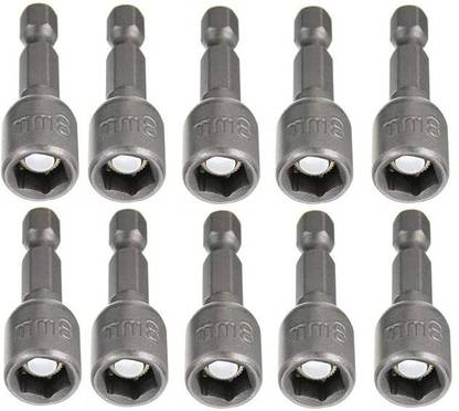 KMECOMM 9pcs Nut Driver Drill Bit Set Socket Bit Chuck Adapter trong Sleeve Wrench Screw Power Drill Adapter Tool for Screws Hooks Bolt Heads