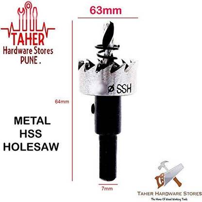 THS High Speed Metal Holesaw Cutter 63mm 63mmTipped Drill Bits Metal Cutter Hole Saw