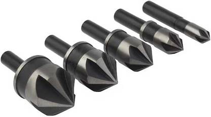 kts12 5-Piece Assorted Black Oxide Coated HSS Countersink Twist Drill Bit Set Oxide Countersink Drill Bit 5-Piece Set