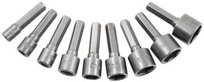 AS TOOL CENTER 9pcs/Set 6.35mm Hex Shank 5-13mm Socket Wrench Screw Power Drill Adapter Tool 5/6/7/8/9/10/11/12/13mm