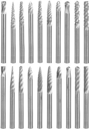 AS TOOL CENTER 20pcs Solid Carbide Burr Set 3mm Shank Tungsten Carbide Rotary Files For Dremel Machine Tools Accessories