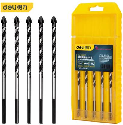 MALFAH ENTERPRISES DELI DLB5005T GLASS DRILL BITS 5MM 5PCS SET