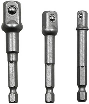 DKY TOOLS 3pcs Socket Bit Adapter 1/4" 3/8" 1/2" Nut Driver Drill Bits Adaptor