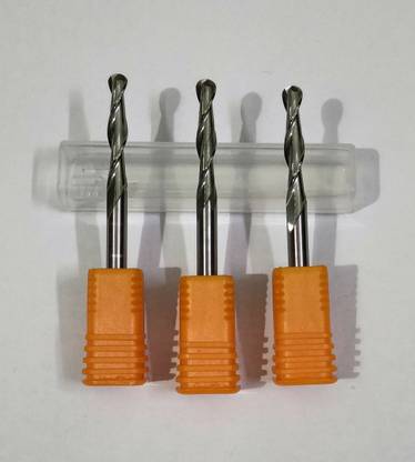 MK CNC TOOLS Double Flute Ballnose 4mm, 4x22x45 ( Pack of 3 )