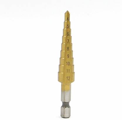 Vinayakart Titanium Coated Step Drill Bit Set Titanium HSS Step Cone Drill