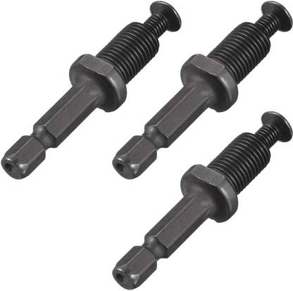 uptodateprouducts Drill Chuck Adapter 3/8-24UNF Thread Keyless Drill Chuck Adapter Hex Shank for Impact Driver 3pcs