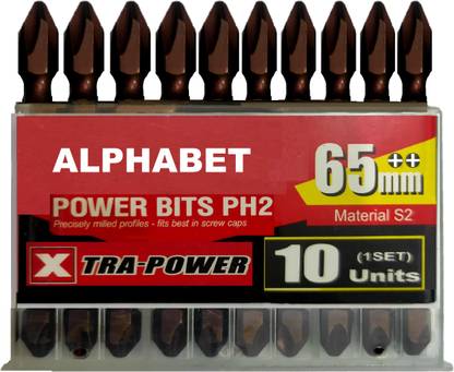 ALPHABET PH2-65MM Screw Driver Drill Bit Set +/+