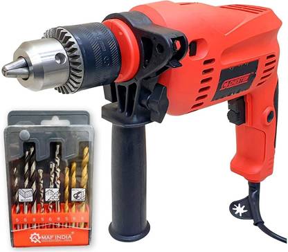 CHESTON 13MM Power Impact Reverse Forward Rotation Drill Machine with 3WWM 9pcs Hammer Drill Machine Speed 2900 RPM 0-650W Screwdriver with Regulator 6 Months Warranty 13MM.3WWM 9Pcs,Bit