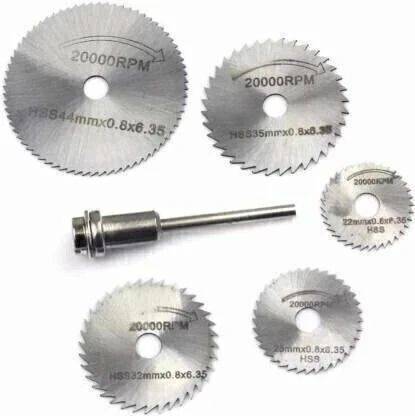 KITCHENCAFE 6pcs set Mini Circular Saw Blades Rotating Tool For Dremel Rotary Metal Cutter Hand Tool Set of Diamond Cutting Discs chuck 6 pc set Mini Circular Saw Blades Rotating Tool For Dremel Specialty Woodworking Bits Set