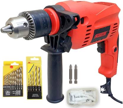 CHESTON 650W 13mm Power Impact Reverse Forward Rotation Drill Machine Variable Speed Hammer Drill Machine with 80BOX Drill Bits 13MM.80BOX