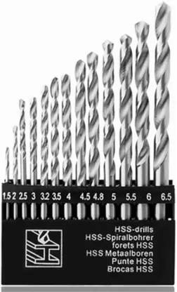 Kiesh DB146 Drill Bits 13 pcs of High Speed Steel HSS Drill Bit set for drilling wood, steel, plastic and aluminium 1.5-6.5 mm Pack Of 1