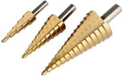 Universal Buyer Drill Bit Sets3 3X Large HSS Steel Step Cone Drill Titanium Bit Set Hole Cutter