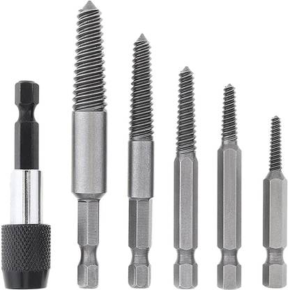 AASONS 6 pcs Bolt Extractor Kit With Extension Screw Holder, AASONS 6pcs/Set Screw Extractor Hex Shank