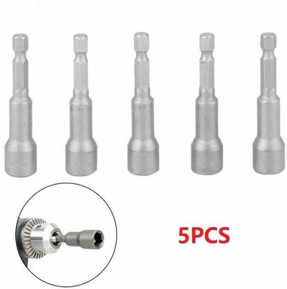 ATOZTOOLS Socket Set 10mm (Pack of 5) Hex Magnetic Power Nut Driver Drill Bit Socket Adaptors Wrench Nut Setter Set Socket Set (Pack of 5)