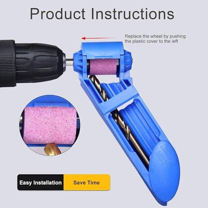 NITYA Drill Bit Sharpening Tool Portable Diamond Drill Bit Grinder with Wrench and Grinding Wheel for 2-12.5mm Drill Bit