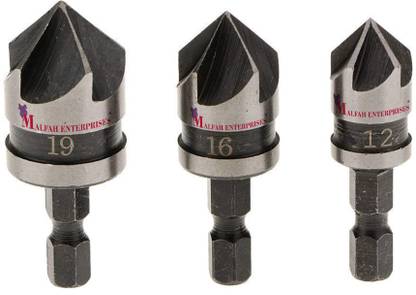 MALFAH ENTERPRISES MAF FIVE CUTTER CHAMFER TOOLS 12-16-19 3PCS SET